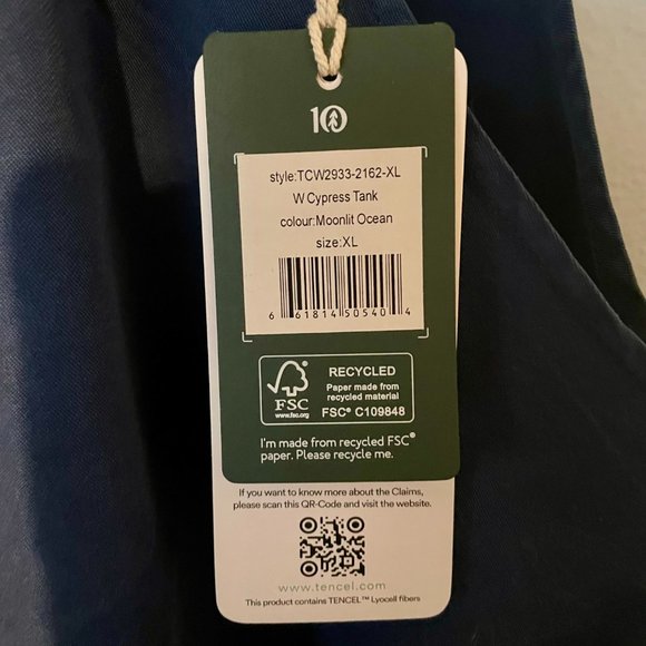 NWT Tentree Size XL Moonlit Ocean Blue Cypress Tank - Picture 4 of 5